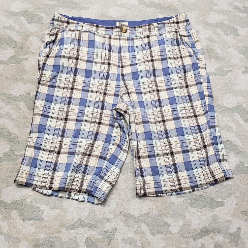 G.H. Bass & Co Shorts‎ Mens 14 Blue Pockets Plaid Check